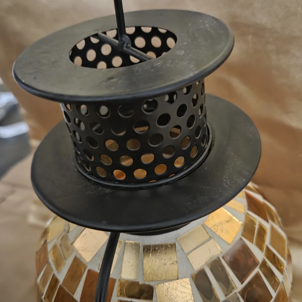 PartyLite Global Fusion Mosaic Candle Lantern Hurricane Retired Moroccan Style
